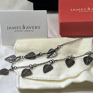 Rare Retired James Avery 60th Anniversary Shimmering Leaves Sterling 18” Nec…